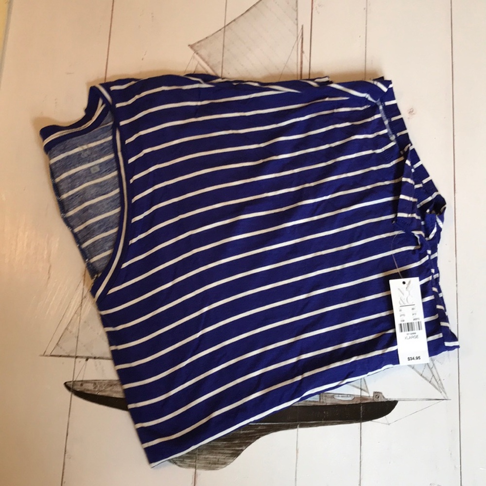 NWT! Blue & white top